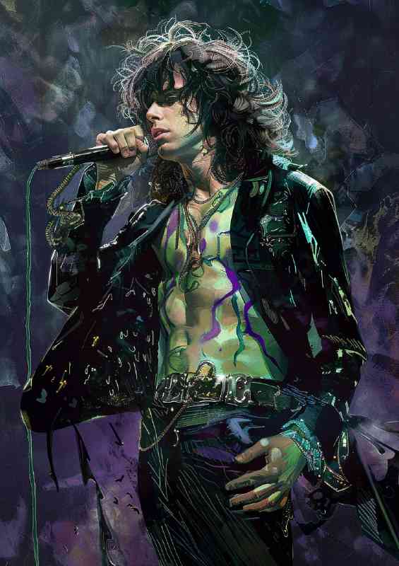 Jim Morrison smokey room | Metal Poster