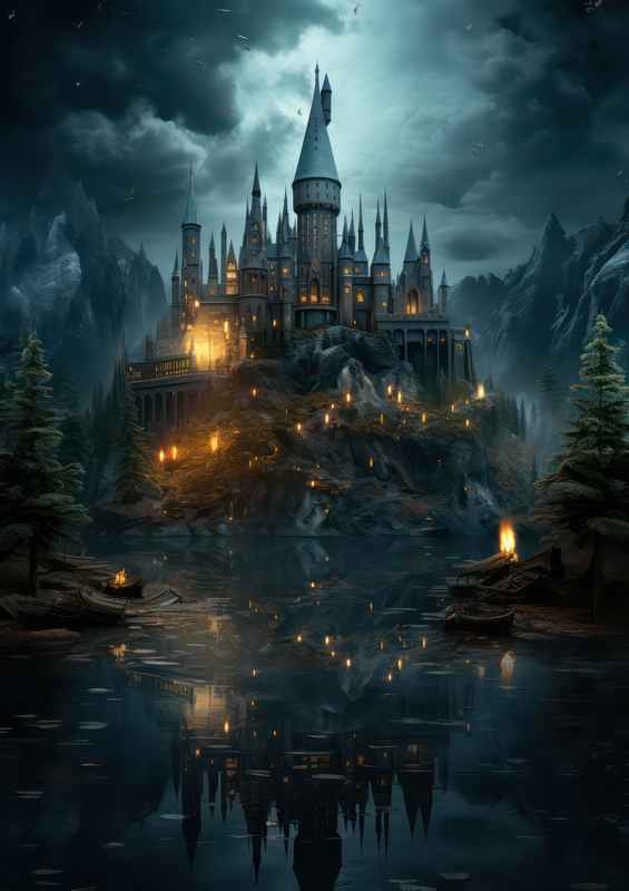 Potters castle surrounded by water