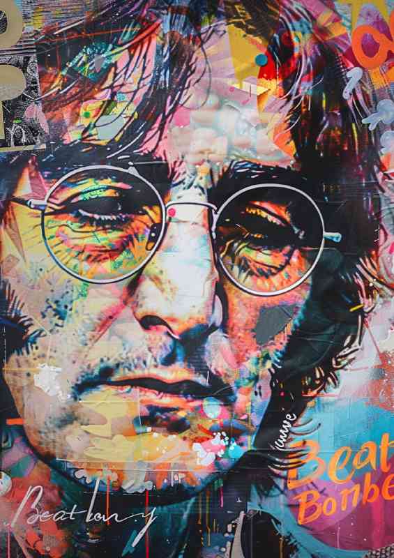 John Lennon mixed colours art
