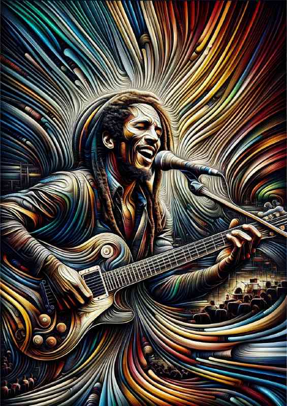 Kinetic Art Inspired by Bob Marley | Metal Poster