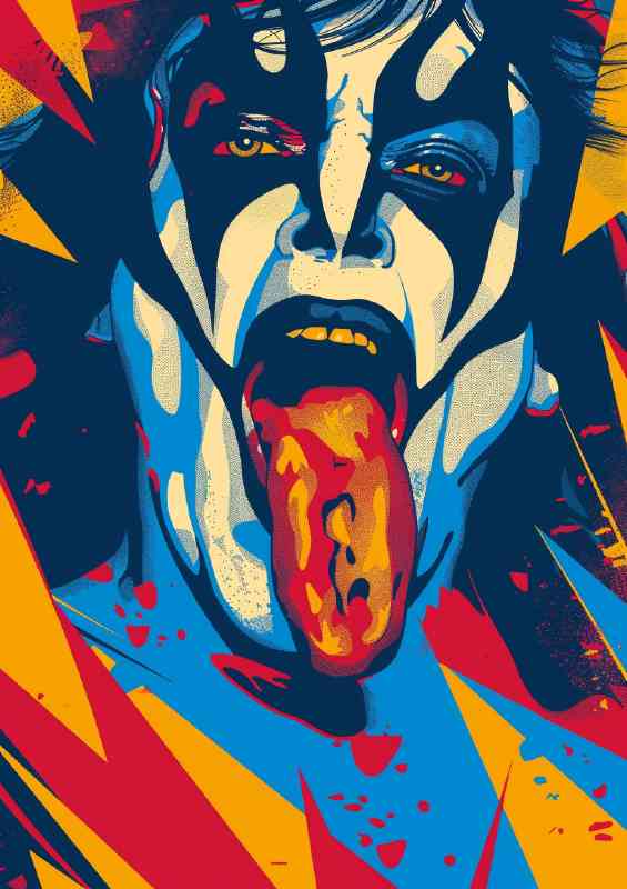 Kiss Iconic rock band pop art style