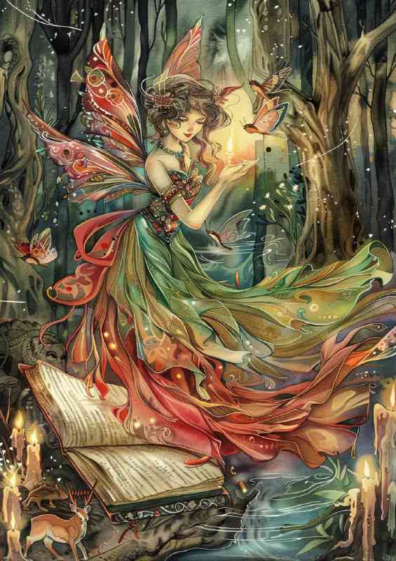 Beautiful Fairy emerging from an open book
