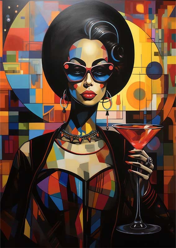 Eclectic Emoticons woman with a martini