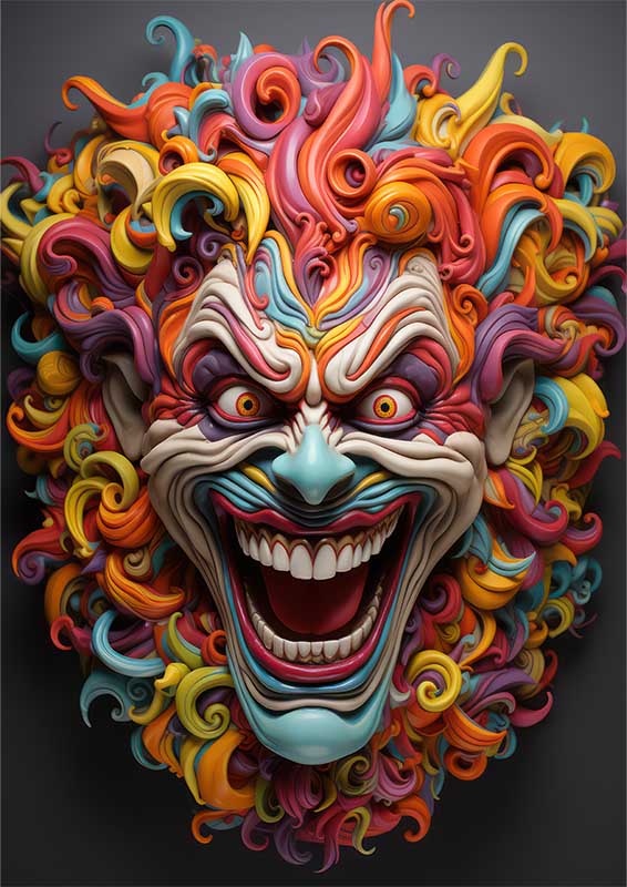 Chroma Bliss-Clown Poster - Emotional Explosions