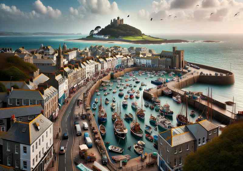 Penzance Harbor Metal Poster