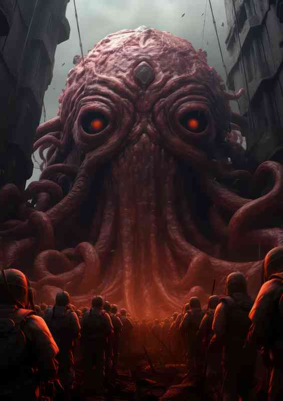 Krakken tentacle is standing in an army of soldiers