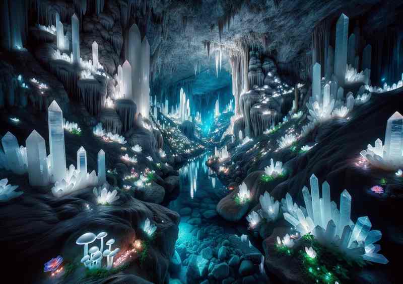 Caverns Dreamland Gems Subterranean Metal Poster