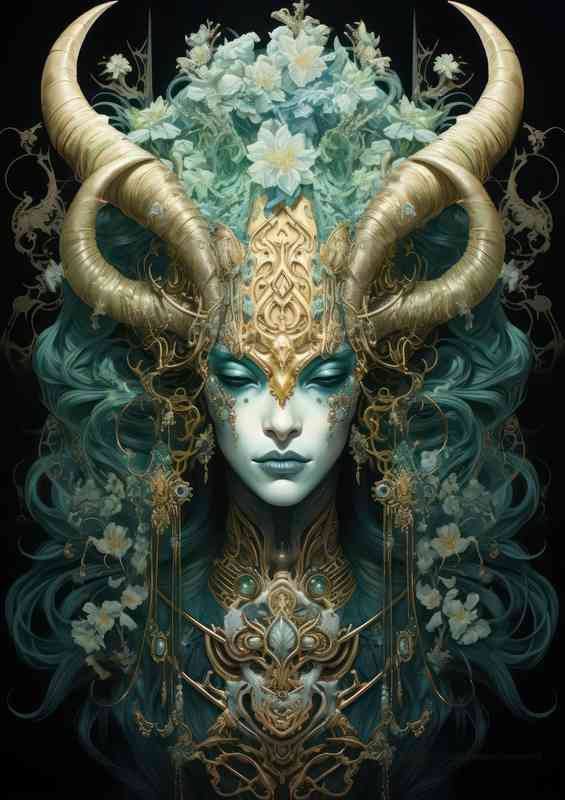 Mythical Lady creature with horns