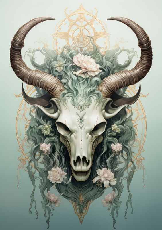 Mythical creature with two horns