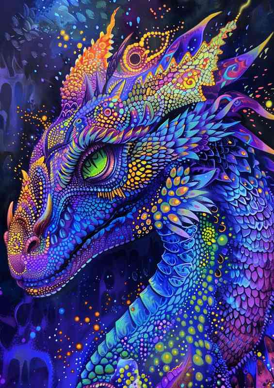 Psychedelic fantasy Dragon