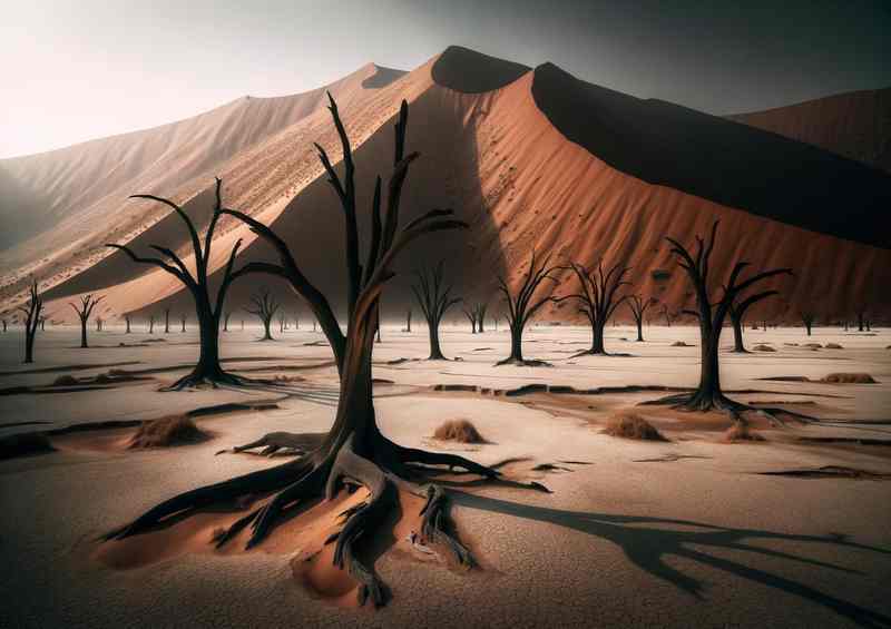 Deadvlei Namibia Metal Poster - Ancient Trees & Towering Dunes