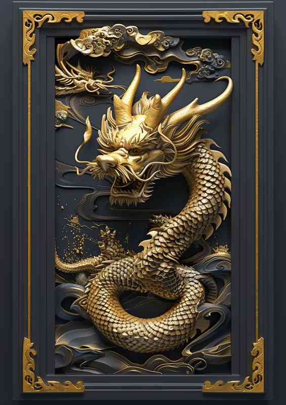 The Golden Dragon in the black surround