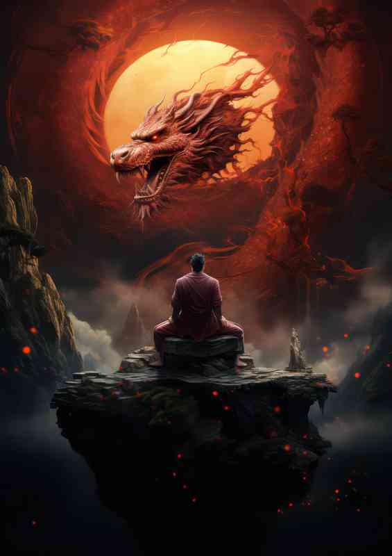 The Many Faces of Dragons A buddha sitting on a rock