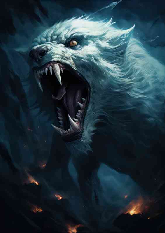 Werewolf with his teeth out