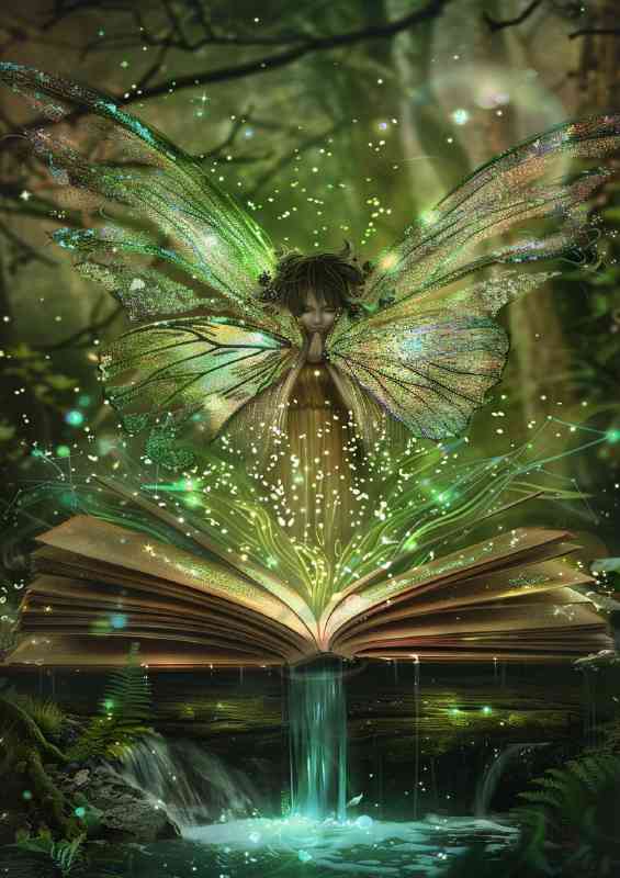 Whimsical Fairy with iridescent wings
