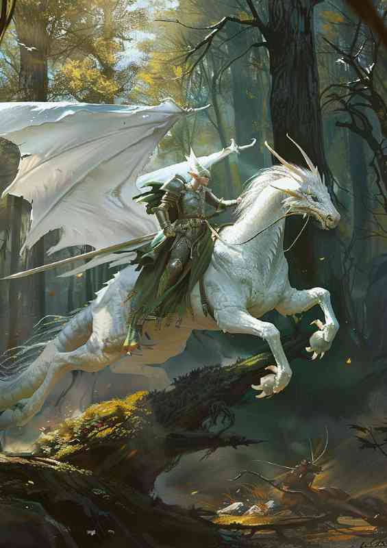 White Dragon Knight is in the woods