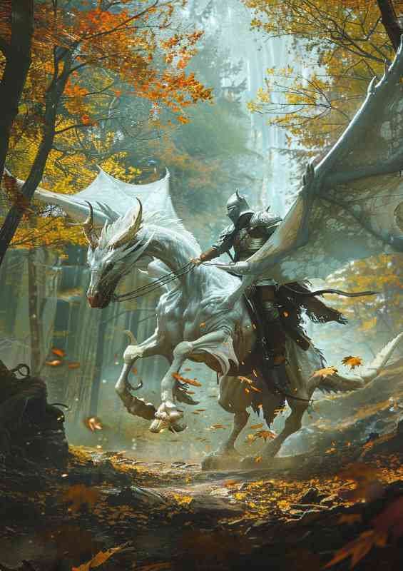 White Dragon Knight riding