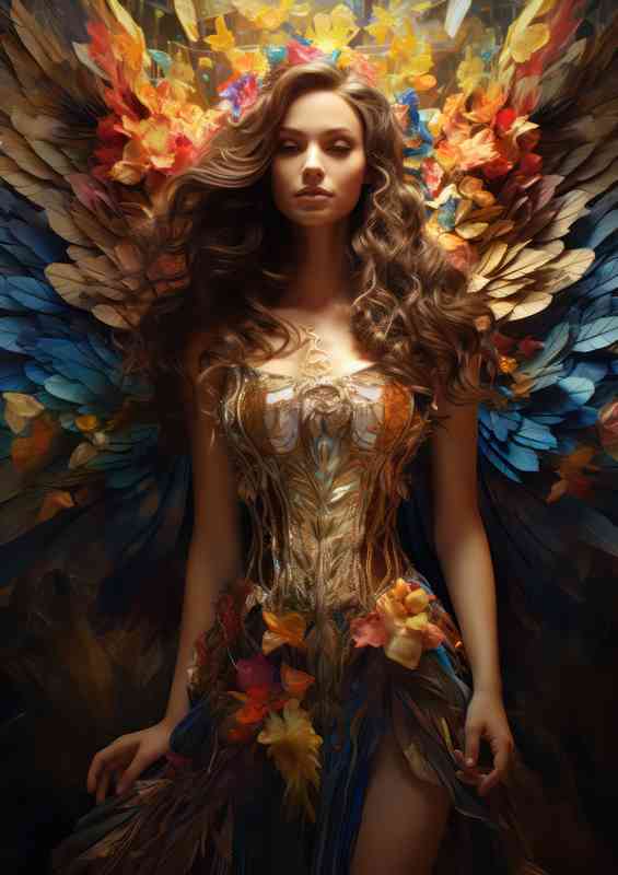 Woman has the wings of an angel art