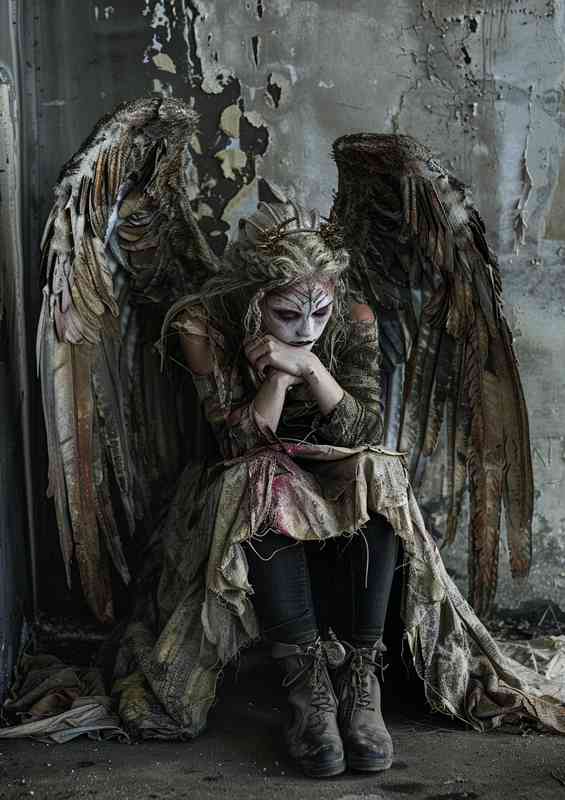 glimmerworld creepy image angel with wings