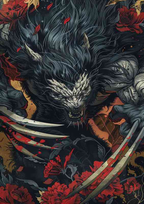 wolverine with his claws out