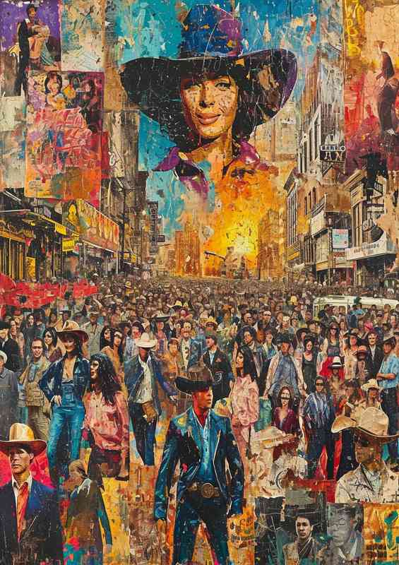 A collage with many people on it