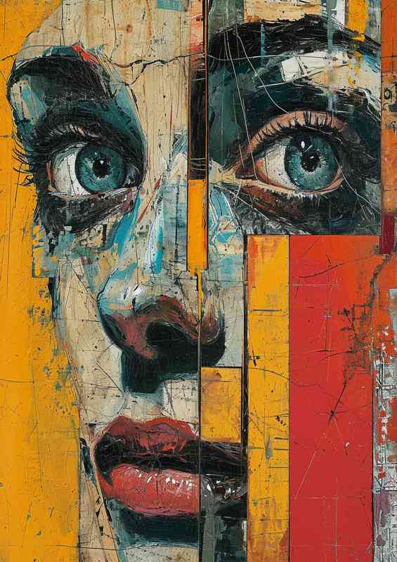 Abstract painting of what seems to be a face