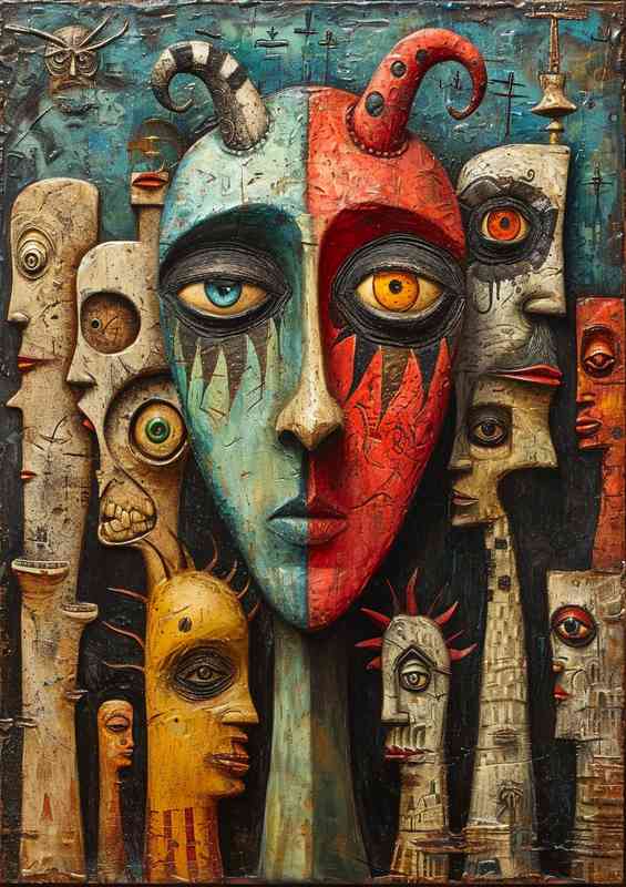 An Abstract of many faces