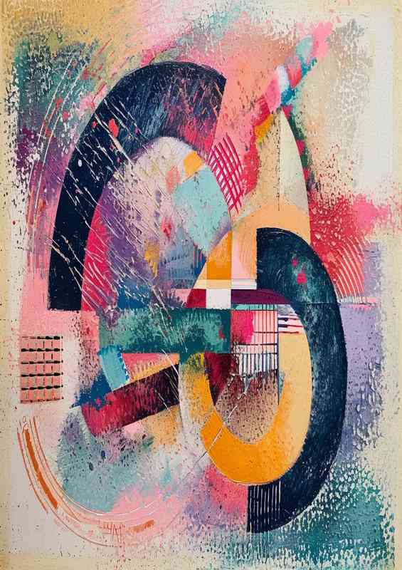Circles in a colourful abstract style