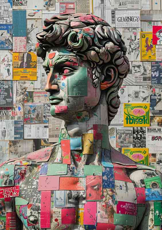 David statue filled with street art