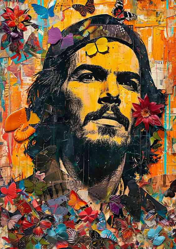 Depicting che guevara in collage street art
