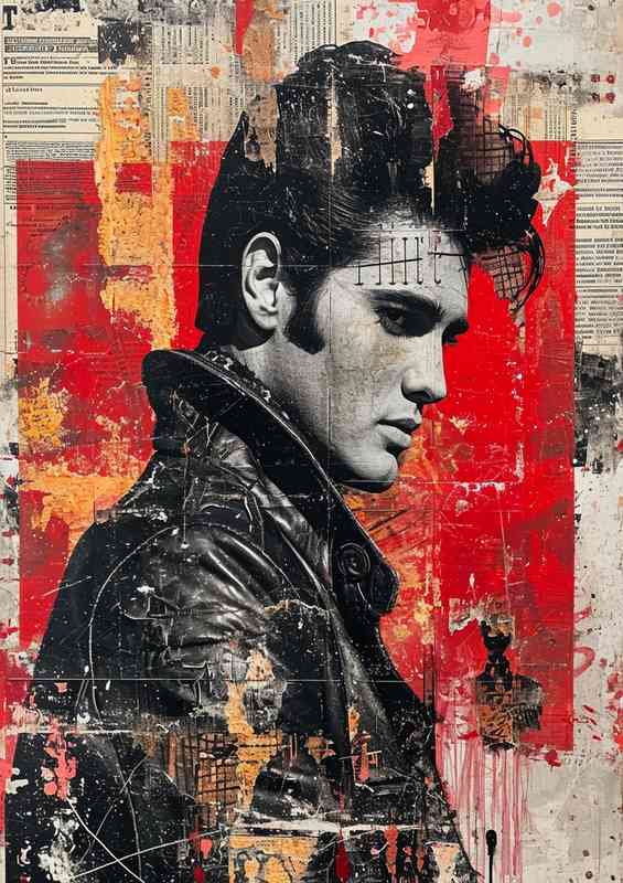 Elvis Presley image with mixed paint