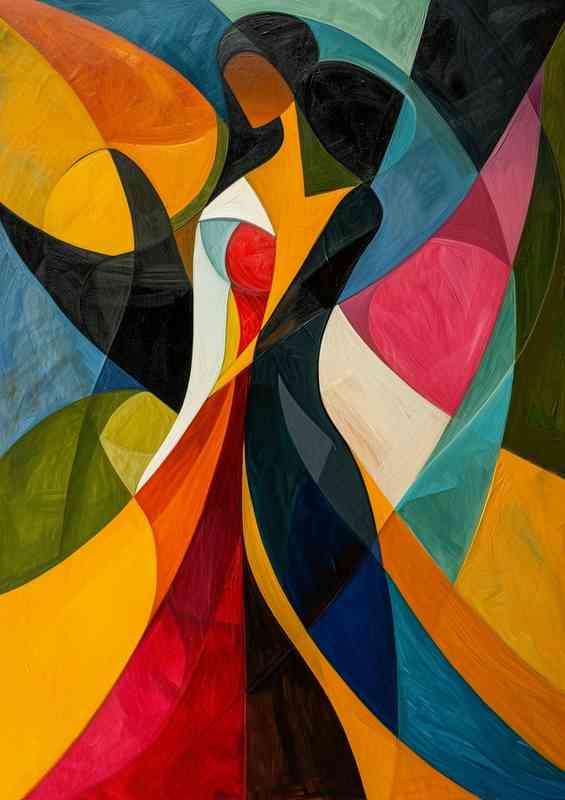 Female abstract embracing the moment