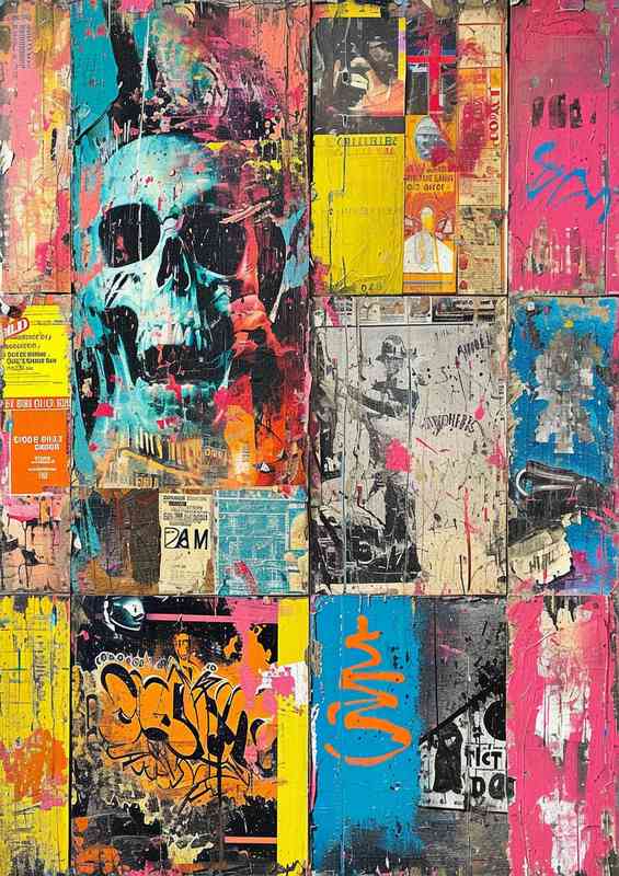 Full collage depicting street art