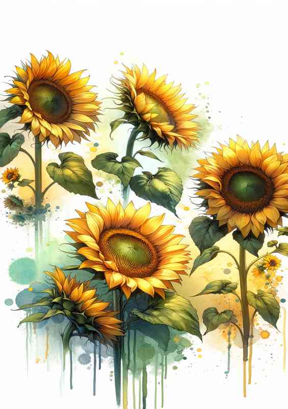 Large sunflowers painted