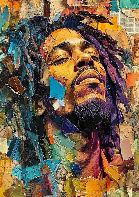 Reggae singer with mixed art