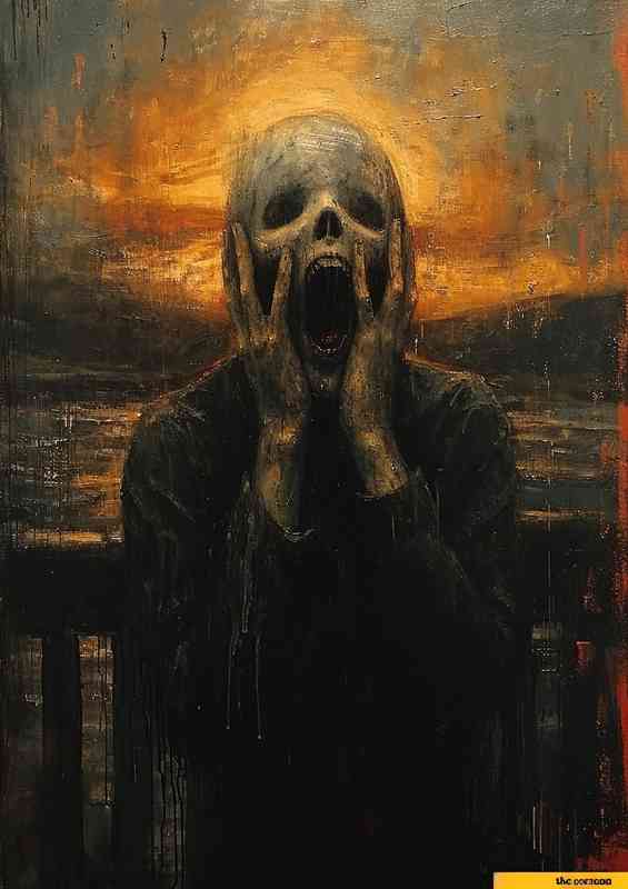 Scream person illusionistic art
