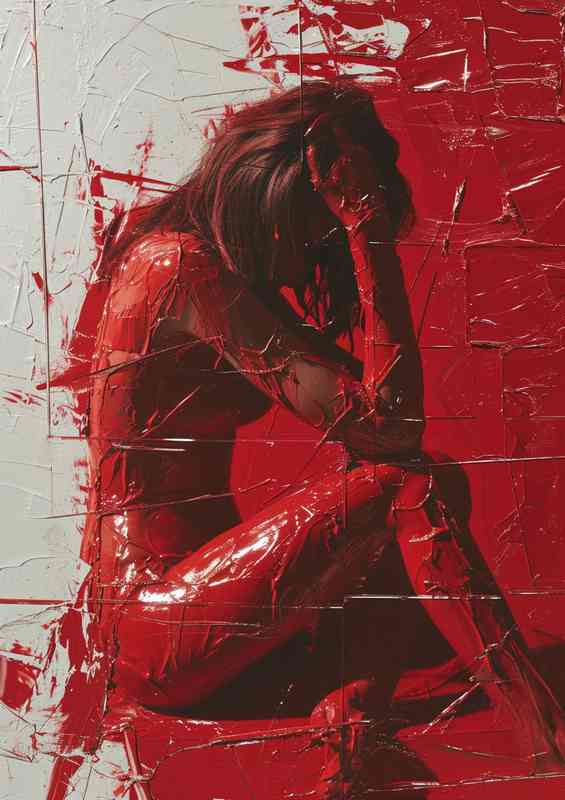 The Red Painted lady with a colour splash