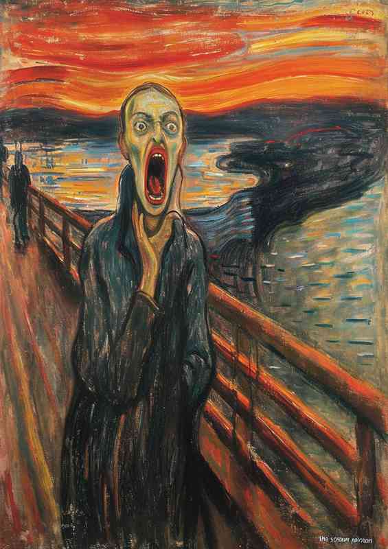 The scream person illusionistic art