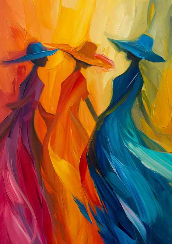 The three painted ladys in abstract