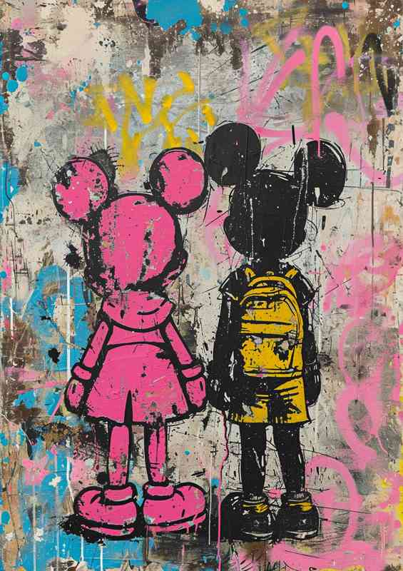 street art walking down graffiti art