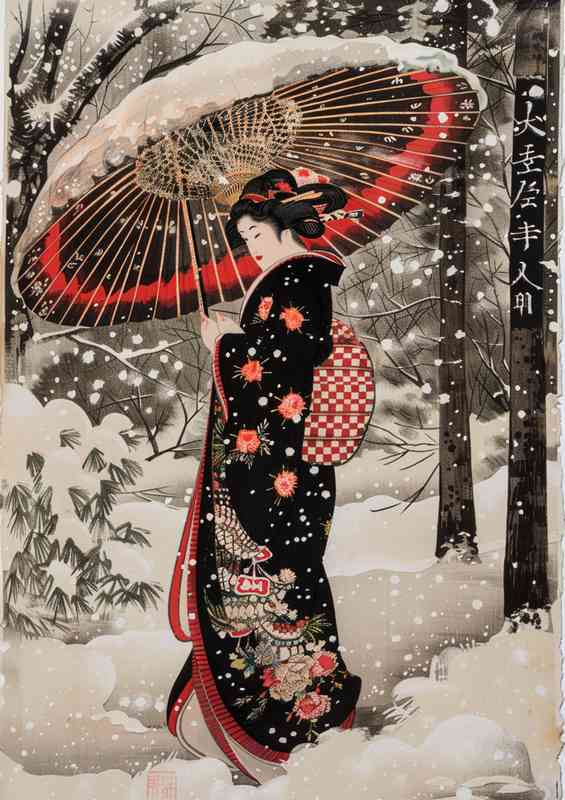 Japanese an elegant geisha