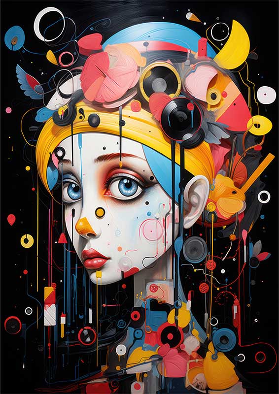 Lady with a pearl earring abstract style