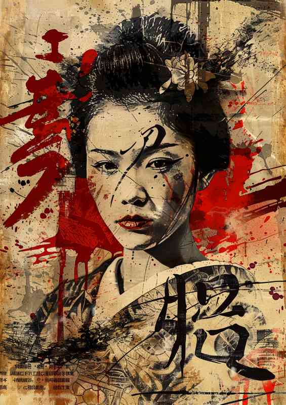 Old school Japanese lady poster art