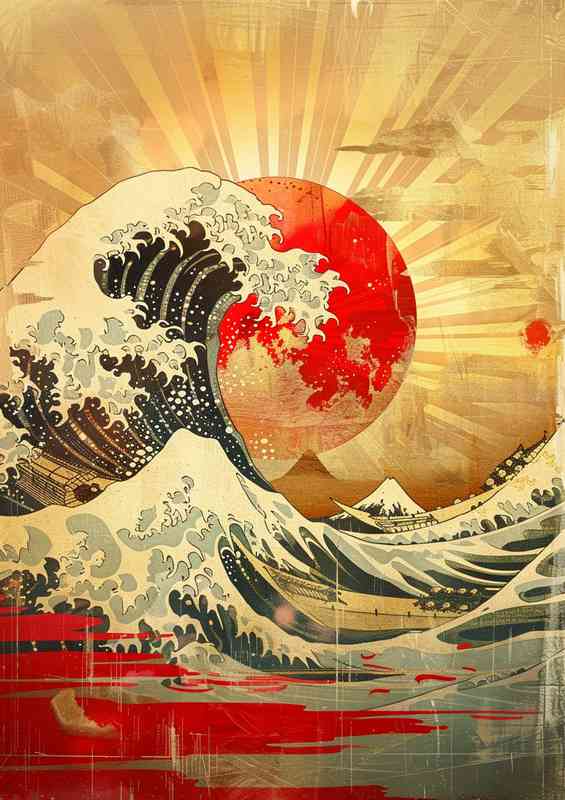 The great waves over the sun rays