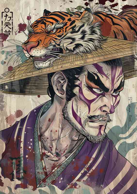 The tigers hat with purple komono