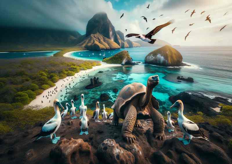 Galápagos Wildlife Metal Poster