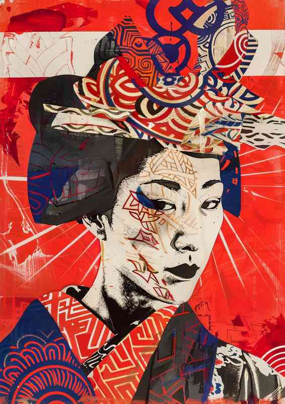Wood block lady art