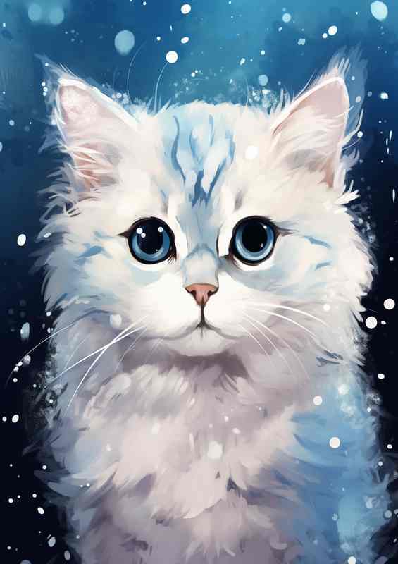 Art Depicting Cats with Natural Embellishments