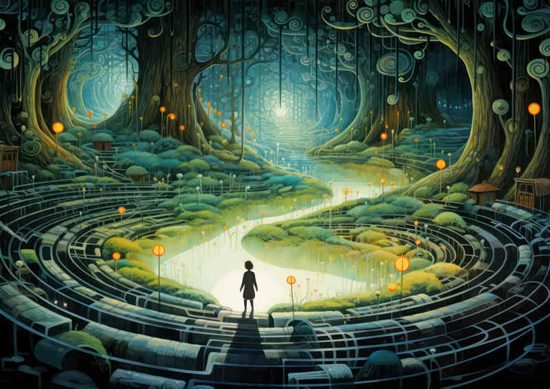 Surrounded bt the old English trees fantasy landscape