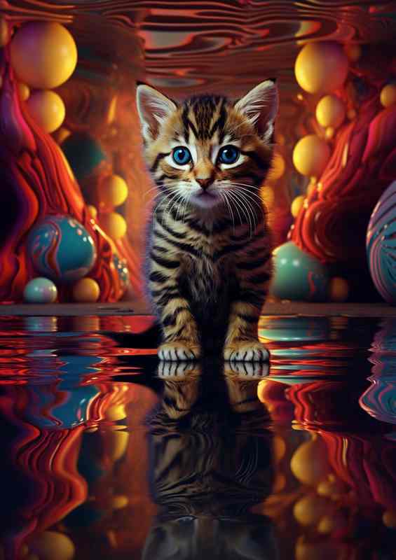Droplet Drifters Cats in Water Scenes